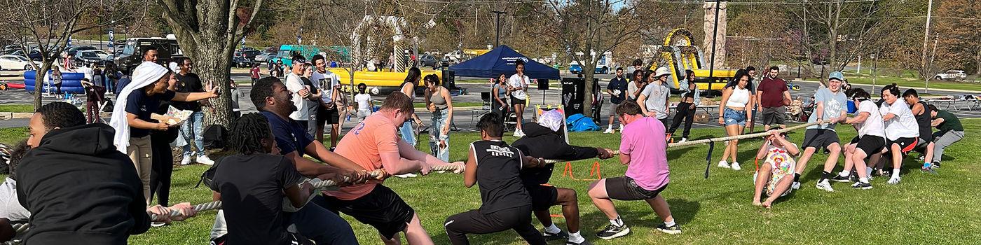 Students playing Tug-O-War